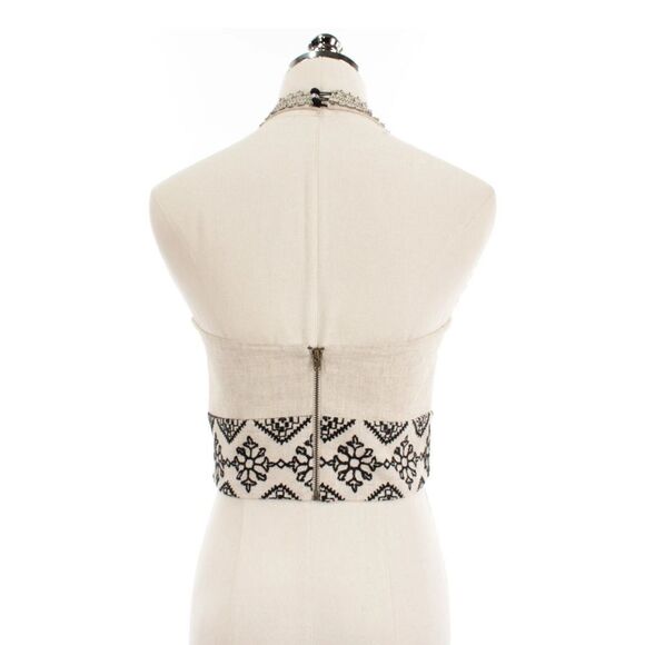 PatBO Womens Set Wide Leg Pants Halter Top Embroidery Linen Blend Fashion 0-2 - Picture 9 of 9